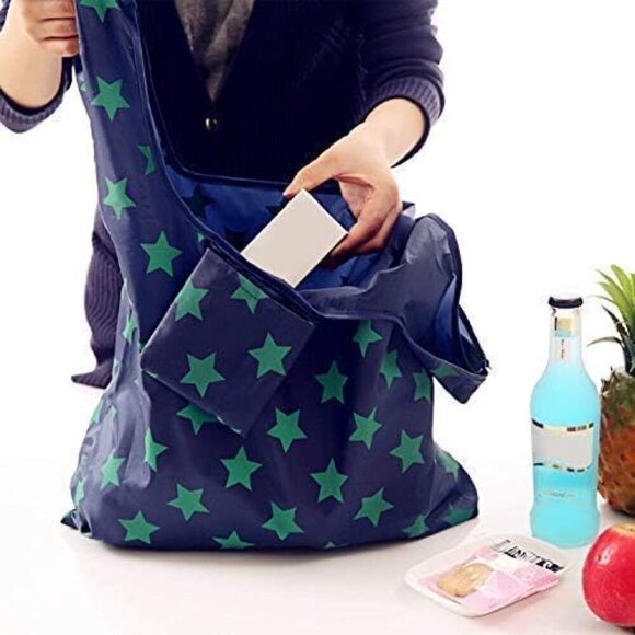 Brand New 6Pack Reusable Grocery Tote 20x13 Waterproof Foldable Eco-Friendly - Picture 5 of 6